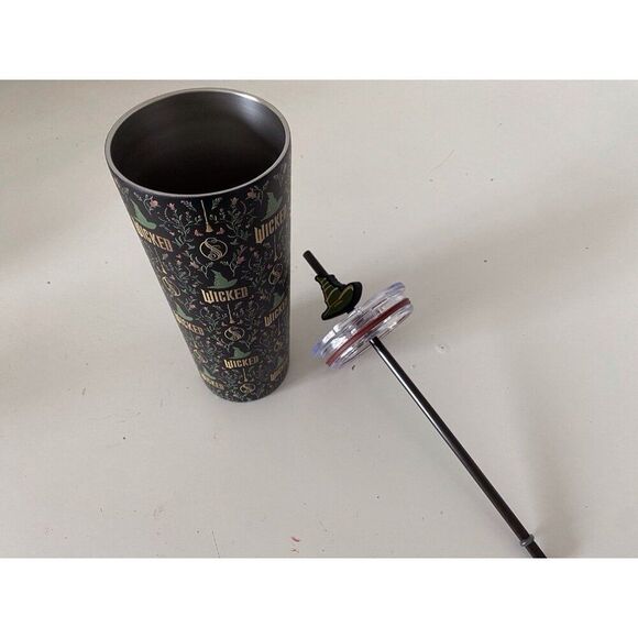Universal Studios WICKED Elphaba Witch Hat Metal Tumbler With Straw NEW - Picture 13 of 16